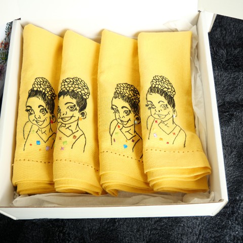 Set of four table napkins.