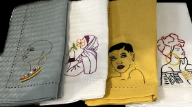 Serviettes de table brodées