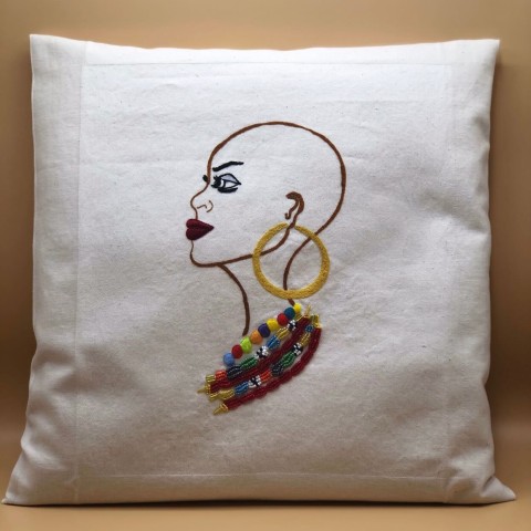 40x40cm Ecru Cotton Pillow Cover